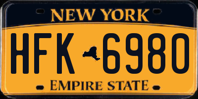 NY license plate HFK6980