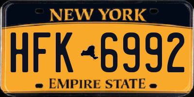 NY license plate HFK6992