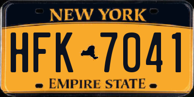 NY license plate HFK7041