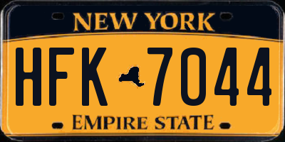 NY license plate HFK7044