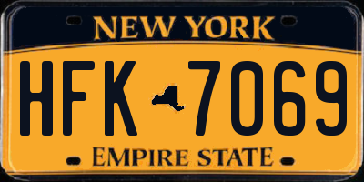 NY license plate HFK7069