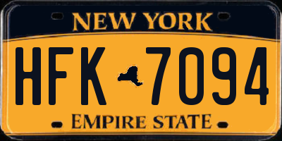 NY license plate HFK7094