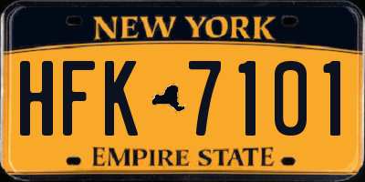 NY license plate HFK7101