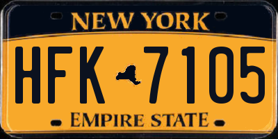 NY license plate HFK7105