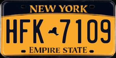 NY license plate HFK7109