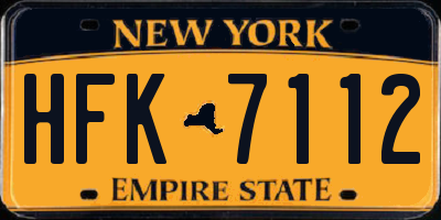 NY license plate HFK7112