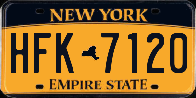 NY license plate HFK7120