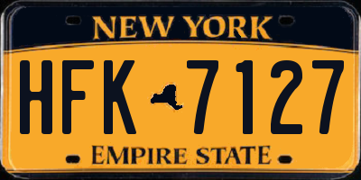 NY license plate HFK7127