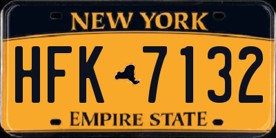 NY license plate HFK7132