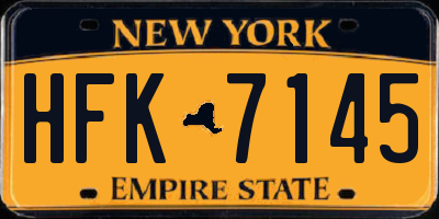 NY license plate HFK7145