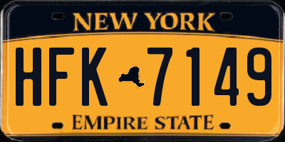 NY license plate HFK7149