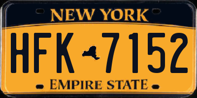 NY license plate HFK7152