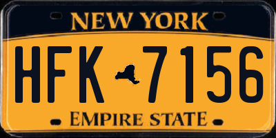 NY license plate HFK7156