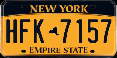 NY license plate HFK7157