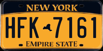 NY license plate HFK7161