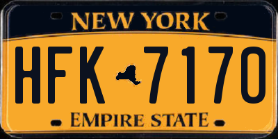 NY license plate HFK7170