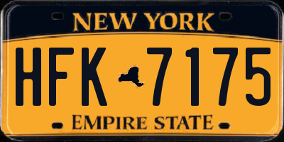 NY license plate HFK7175