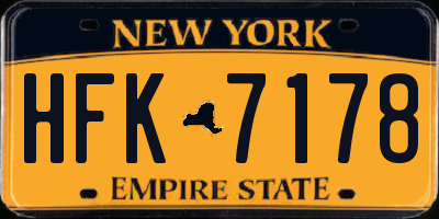NY license plate HFK7178