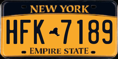 NY license plate HFK7189