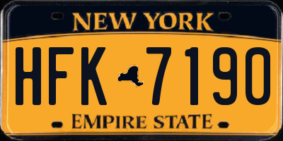 NY license plate HFK7190