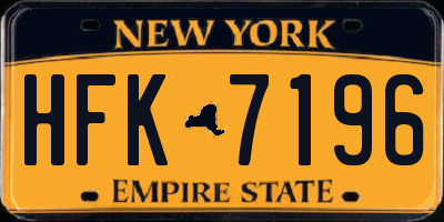 NY license plate HFK7196