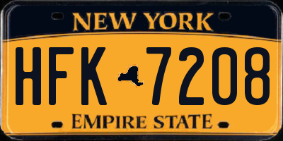 NY license plate HFK7208
