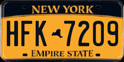NY license plate HFK7209