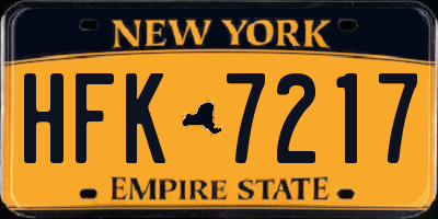 NY license plate HFK7217