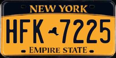 NY license plate HFK7225