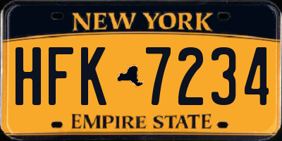 NY license plate HFK7234