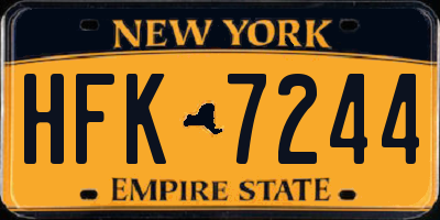 NY license plate HFK7244