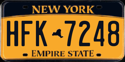 NY license plate HFK7248