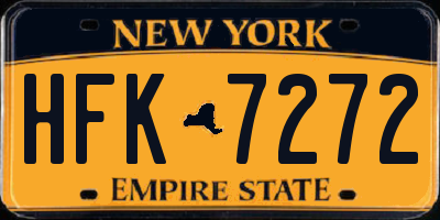 NY license plate HFK7272