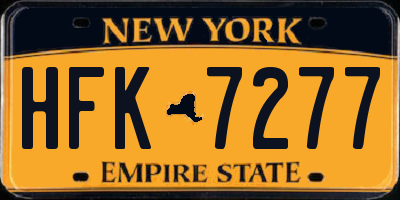 NY license plate HFK7277