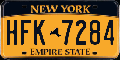 NY license plate HFK7284