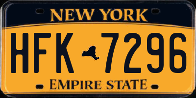 NY license plate HFK7296