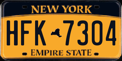 NY license plate HFK7304