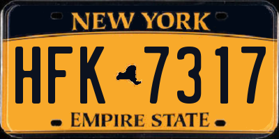 NY license plate HFK7317