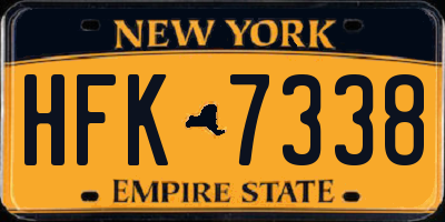NY license plate HFK7338