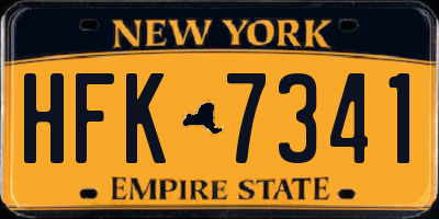 NY license plate HFK7341
