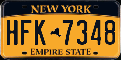 NY license plate HFK7348