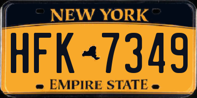 NY license plate HFK7349