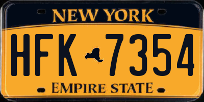 NY license plate HFK7354