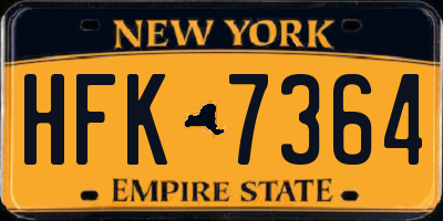 NY license plate HFK7364