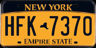 NY license plate HFK7370