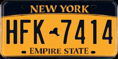 NY license plate HFK7414