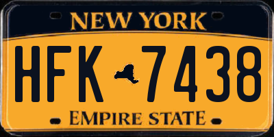 NY license plate HFK7438