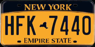 NY license plate HFK7440