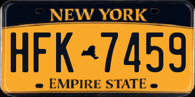 NY license plate HFK7459