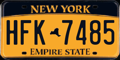 NY license plate HFK7485
